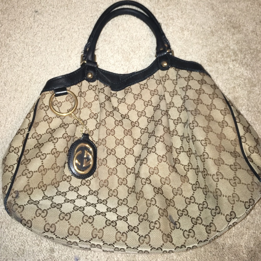 Gucci Sukey Handbag Purse Brown
